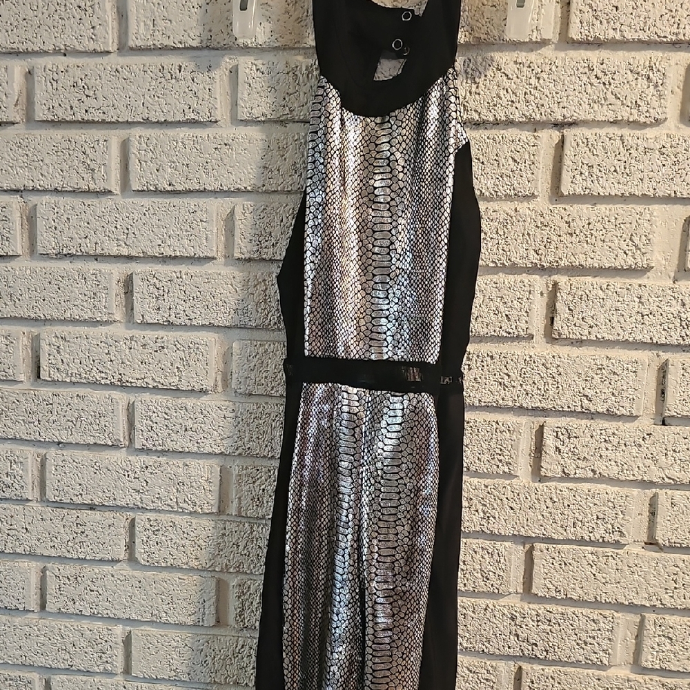 Elegant Black and Silver Jumpsuit